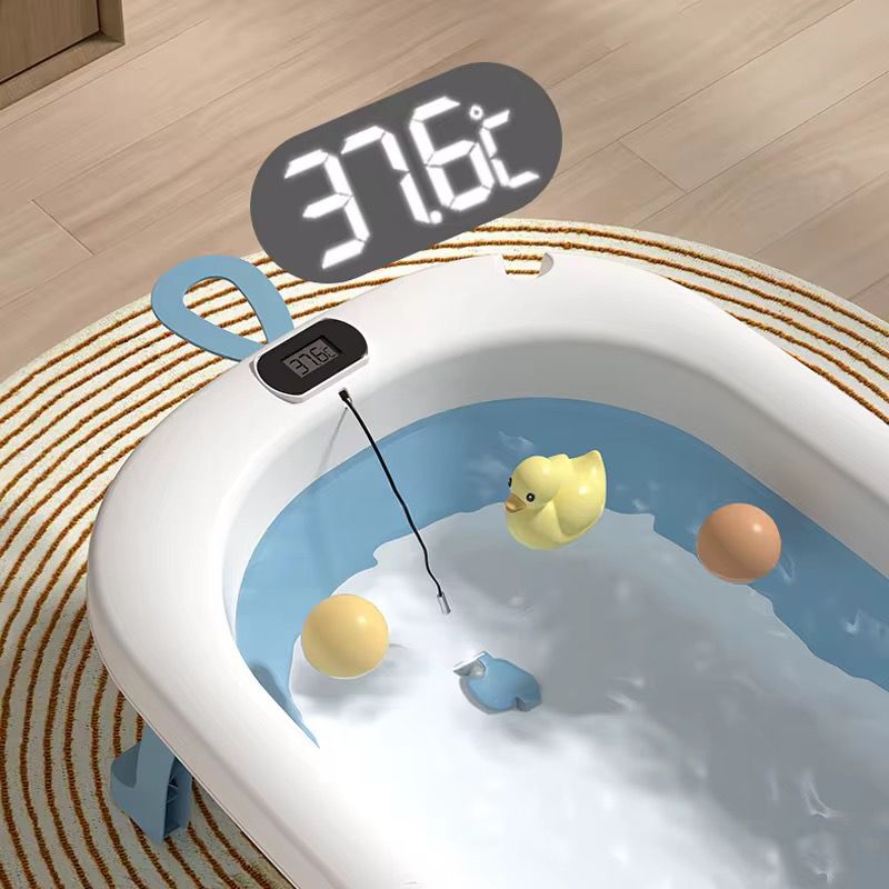 Bañera Plegable Con Termómetro y Cojín