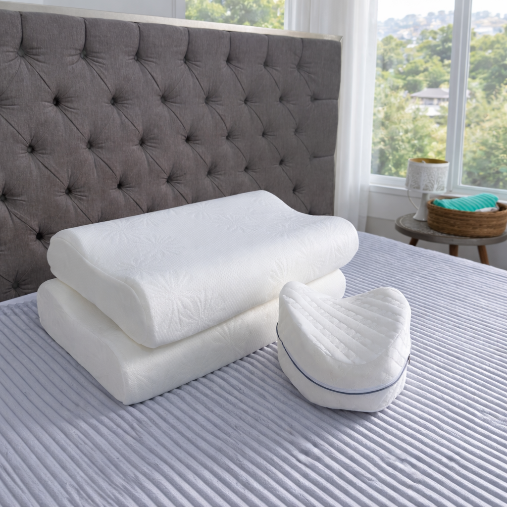 Kit x 2 Almohadas Cervicales Memory Foam + Cojin