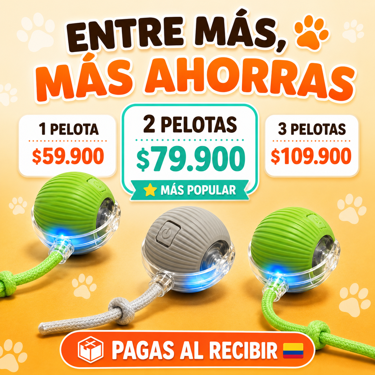 Pelota Interactiva Inteligente - Tu Mascota Juega Sola y Feliz, Aunque No Estés en Casa