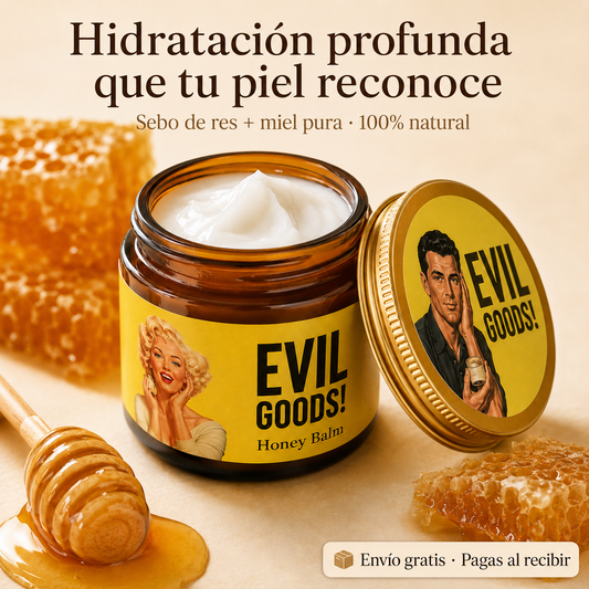 Evil Goods! Honey Balm — Bálsamo Natural de Sebo de Res y Miel para Piel Seca y Sensible