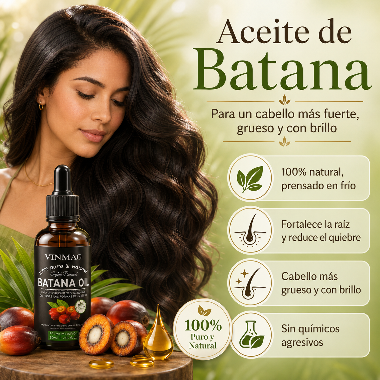 Cabello Más Fuerte y Grueso en Semanas — 100% Natural