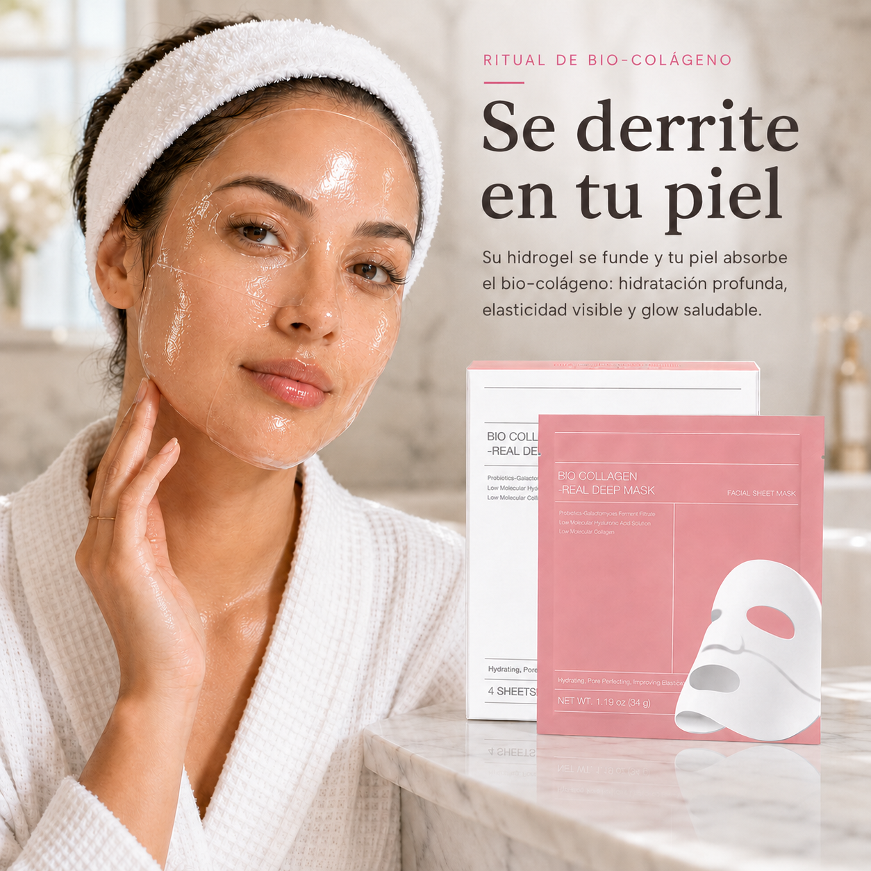 Mascarilla Bio-Colágeno Coreana - Amanece con otra Piel