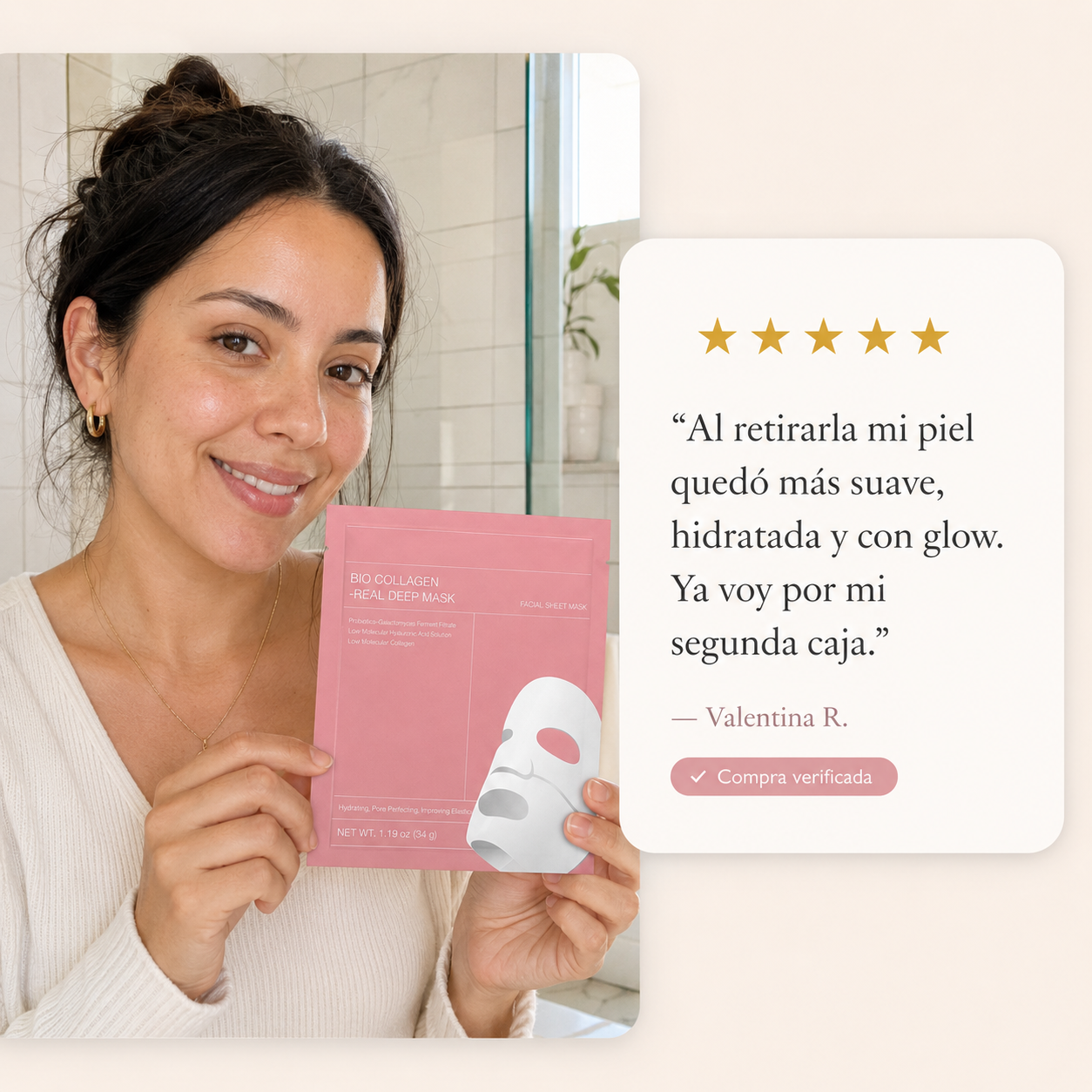 Mascarilla Bio-Colágeno Coreana - Amanece con otra Piel