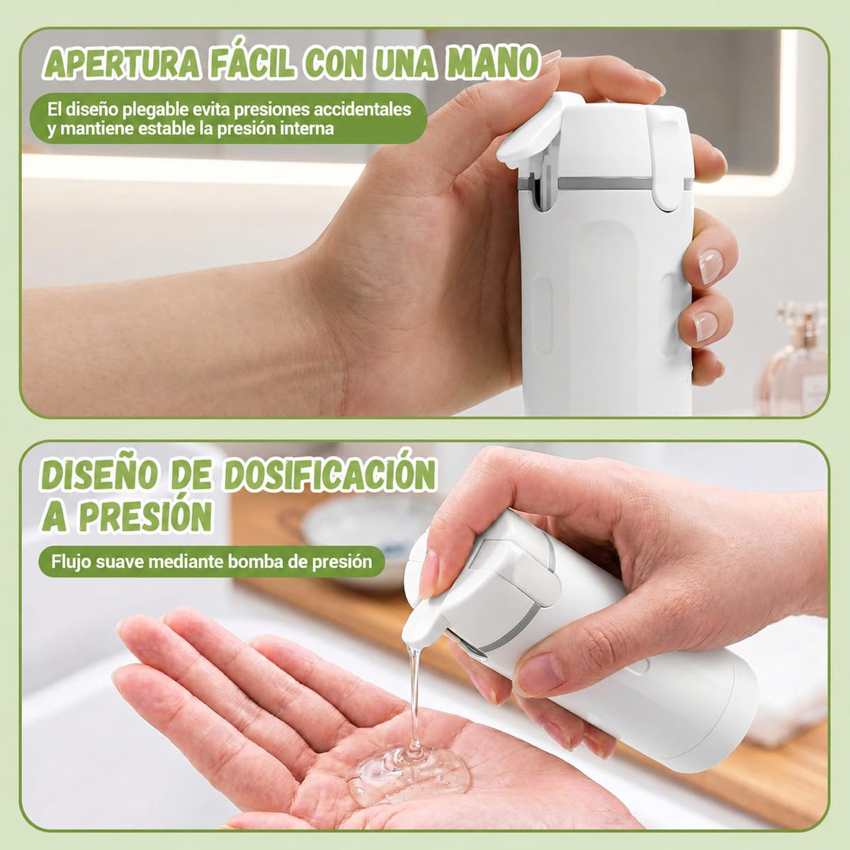 Kit Dispensador de Viaje 4 en 1 — Lleva tus Productos Sin Derrames y Sin Líos